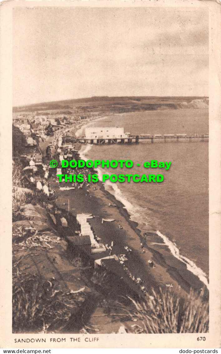 R516069 Sandown From The Cliff. Dean. Bay Series. 1947 - Mondo