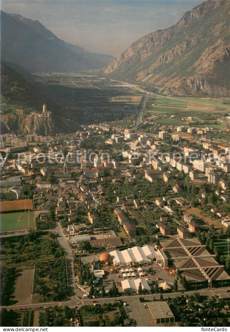 13687531 Martigny VS La Ville Et La Plaine Du Rhône Vers Le Lac Leman Vue Aérien - Autres & Non Classés