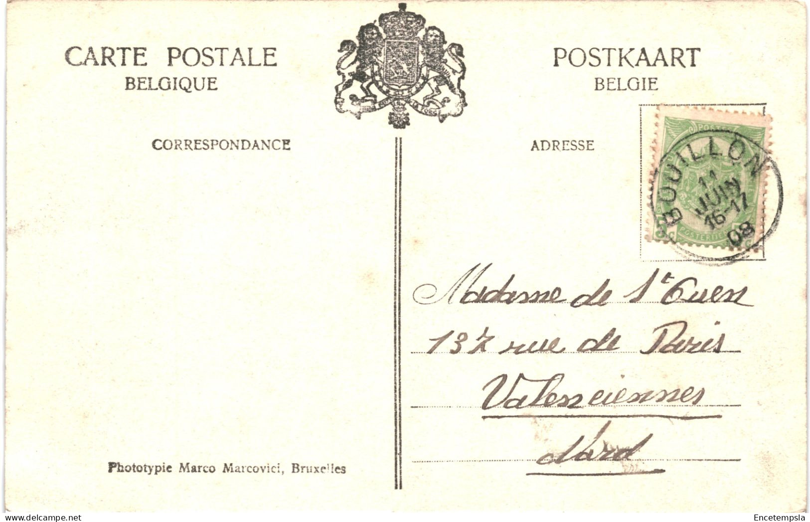 CPA Carte Postale Belgique Bouillon Le Château Et La Semois 1908  VM80045 - Bouillon