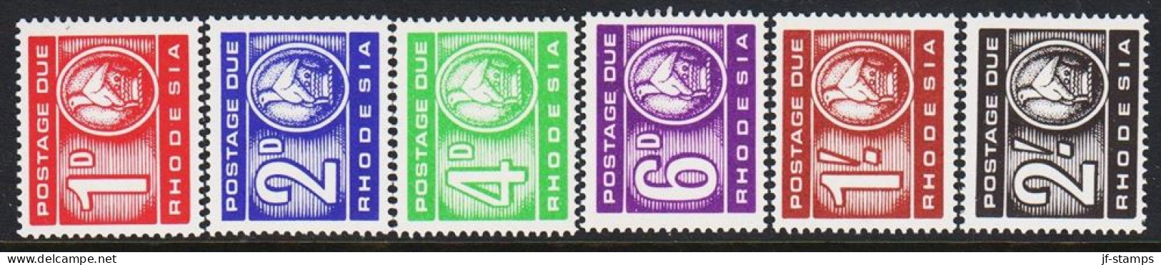 1967. RHODESIA. POSTAGE DUE Complete Set With 6 Stamps Never Hinged. (Michel Porto 5-10) - JF545286 - Rhodésie (1964-1980)