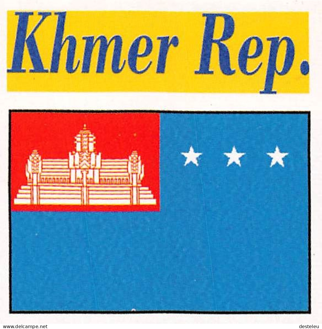 Flag Chromo -  Khmer Republic - 5 X 5 Cm - Sonstige & Ohne Zuordnung