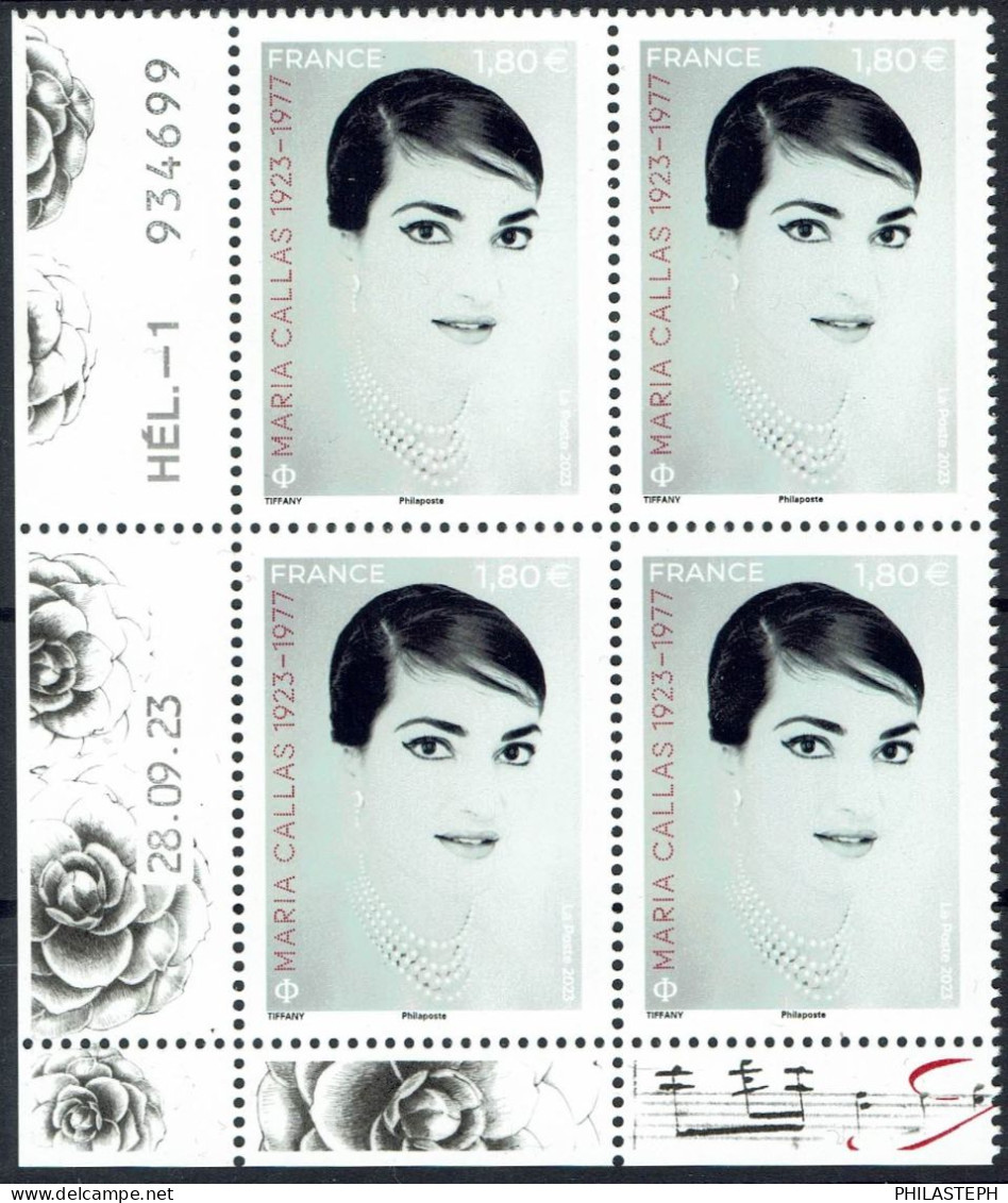 FRANCE 2023 - Bloc De 4 Coin Daté - Maria Callas (1923-1977)  - Neuf ** - 2020-…