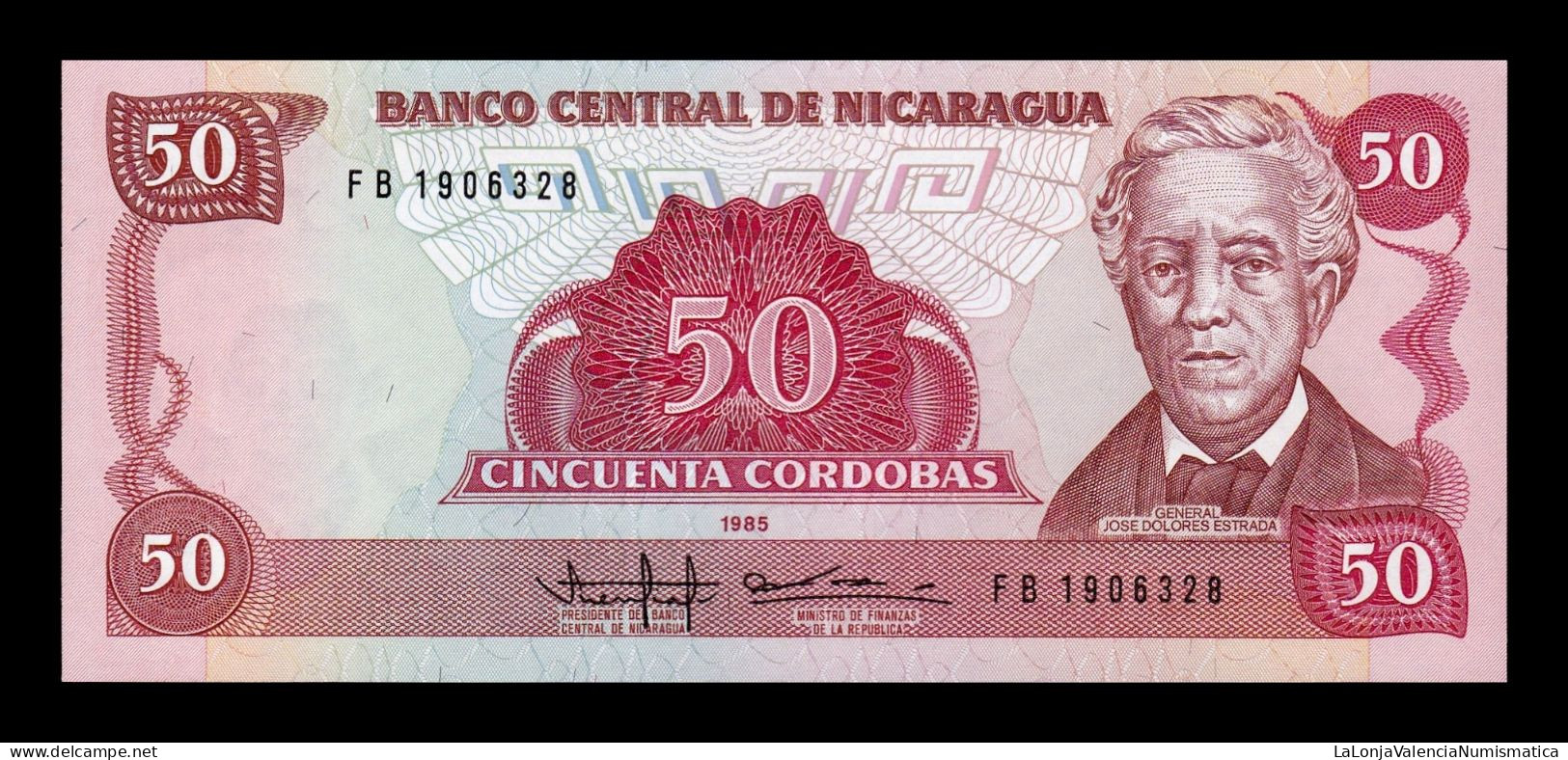 Nicaragua 50 Córdobas José Dolores Estrada 1985 Pick 153 Sc Unc - Nicaragua