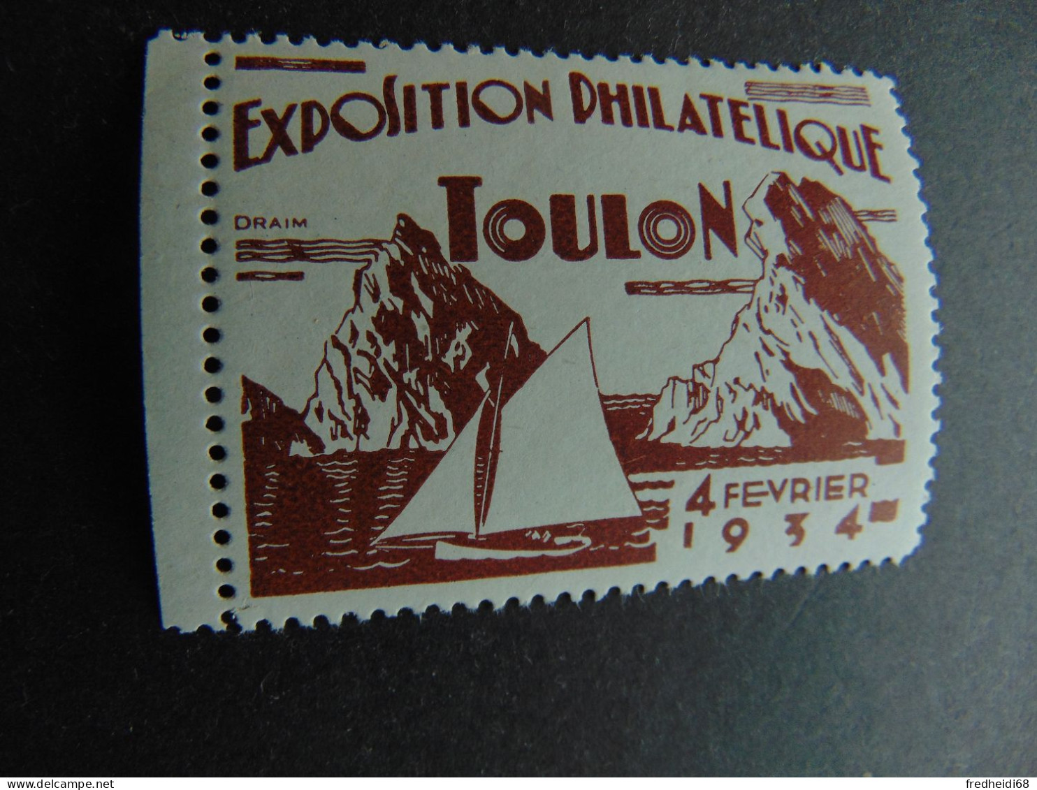 Magnifique Vignette De L'exposition Philatélique De Toulon De 1934 - Philatelic Fairs