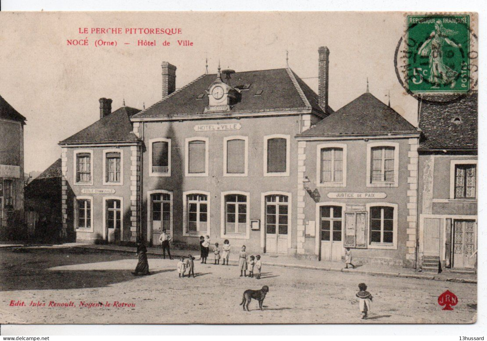 Carte Postale Ancienne Nocé - Hôtel De Ville - Mairie - Autres & Non Classés