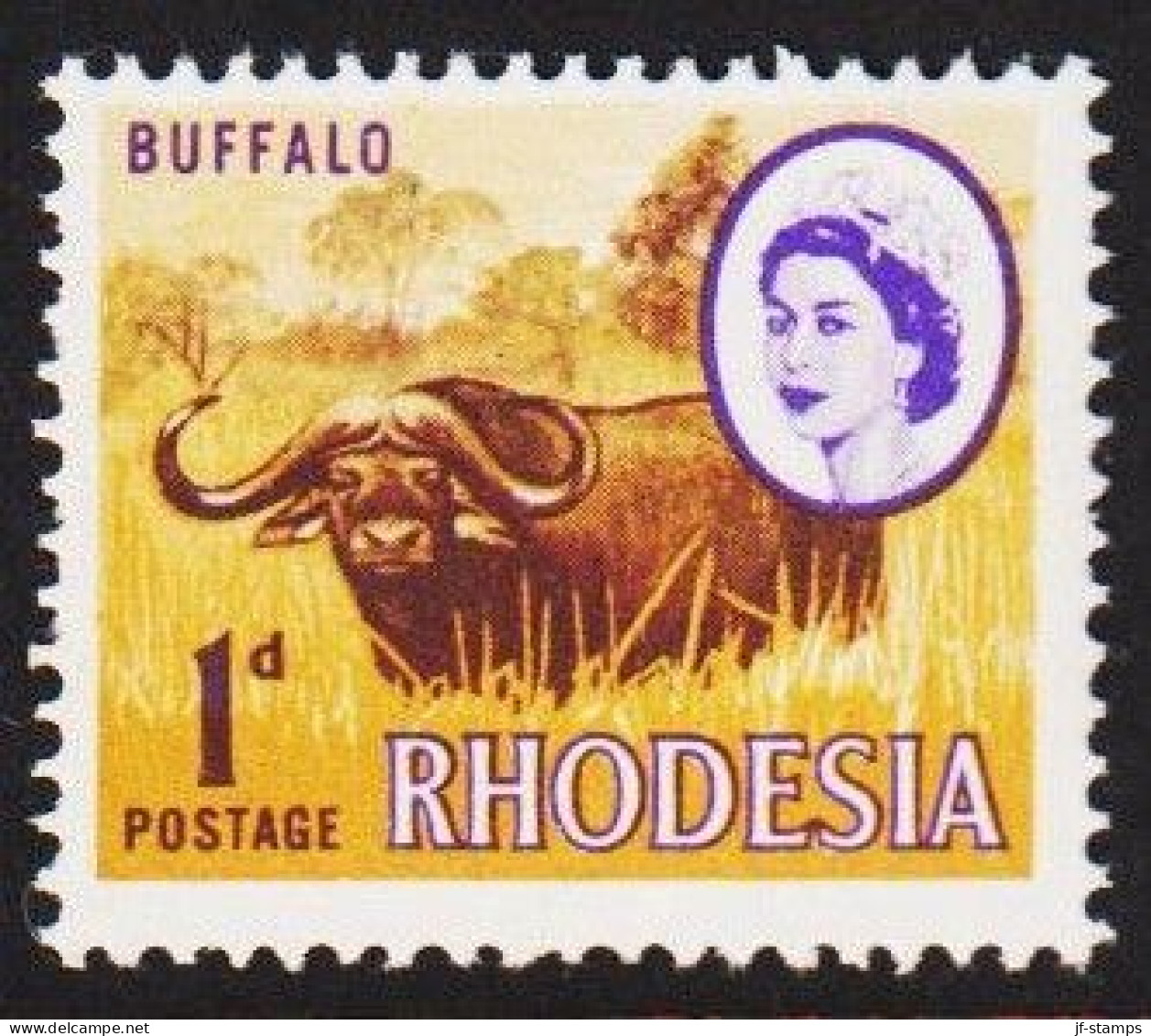 1966. RHODESIA. Country Motives. 1 D BUFFALO Never Hinged. (Michel 24) - JF545307 - Rhodésie (1964-1980)