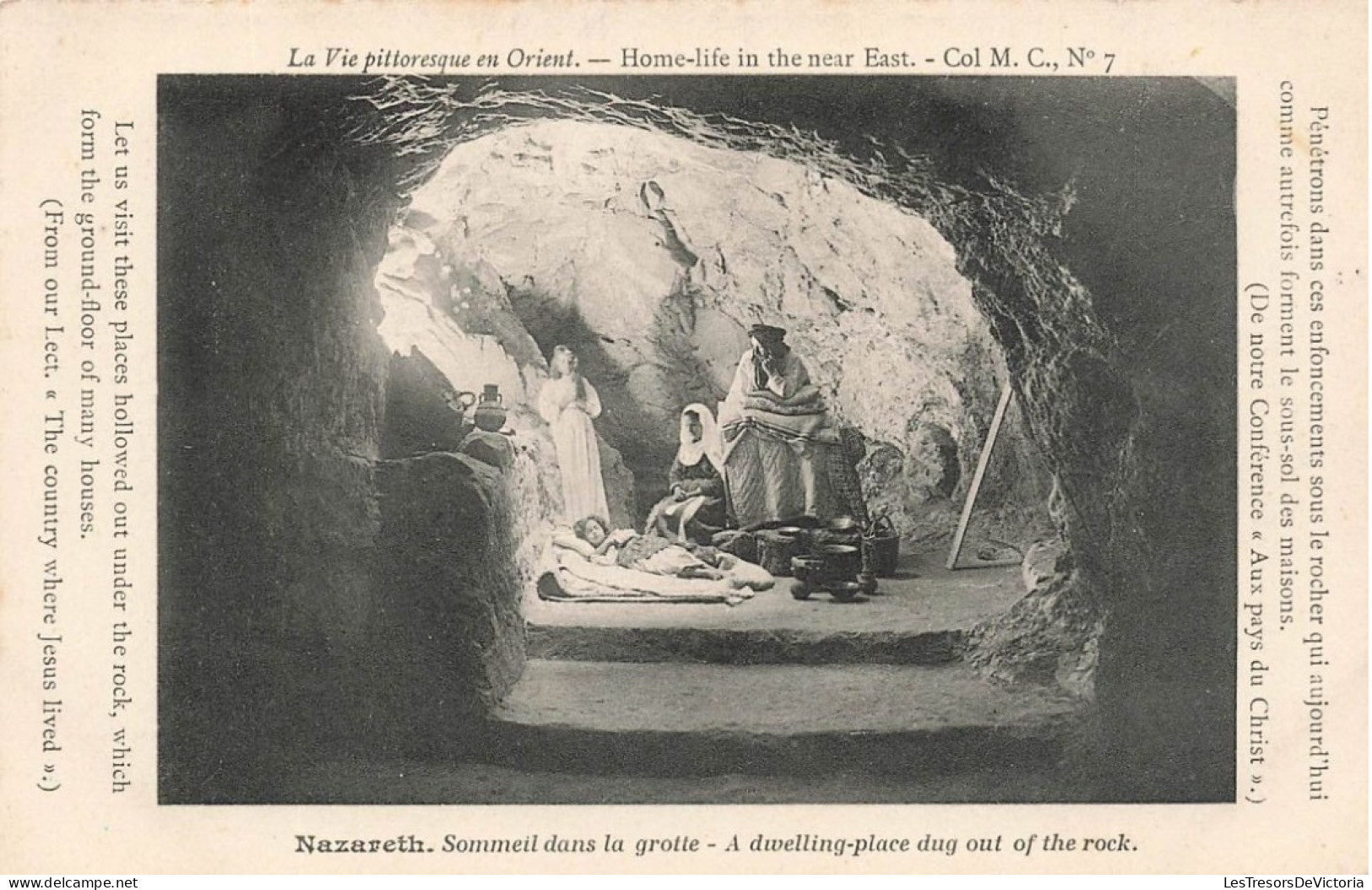 ISRAEL - Nazareth - Sommeil Dans La Grotte - Animé - Vue Générale - Carte Postale Ancienne - Israele