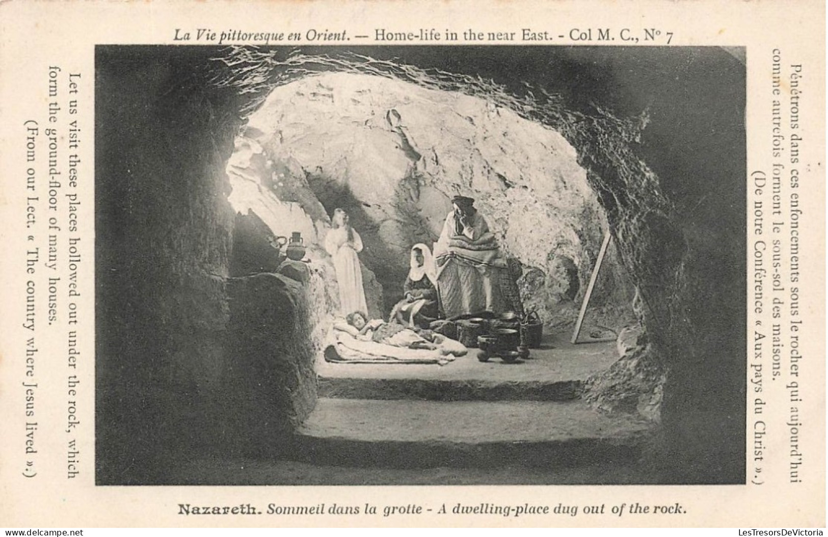 ISRAEL - Nazareth - Sommeil Dans La Grotte - Animé - Vue Générale - Carte Postale Ancienne - Israel