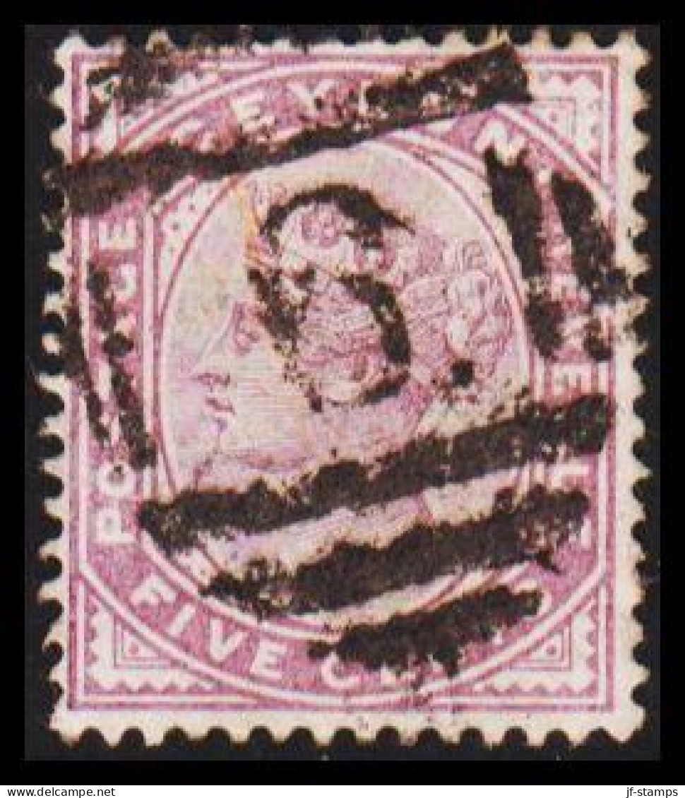 1886-1888. CEYLON. Victoria. FIVE CENTS. Thin, Interesting Cancel. (MICHEL 95) - JF545313 - Ceilán (...-1947)