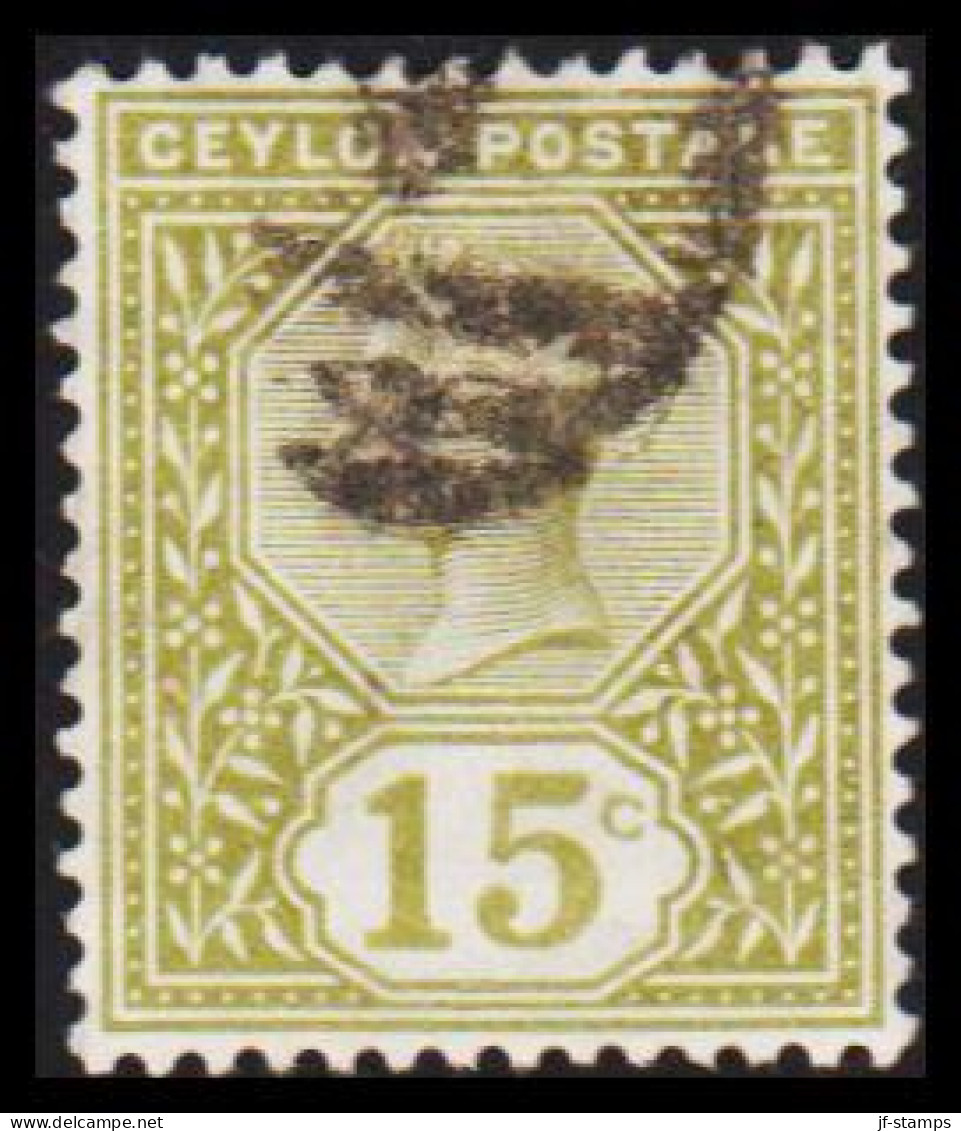 1886-1888. CEYLON. Victoria. 15 C.  (MICHEL 96) - JF545314 - Ceylan (...-1947)