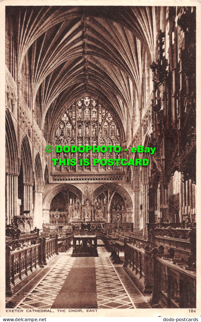 R516370 Exeter Cathedral. The Choir. East. Photochrom - Wereld