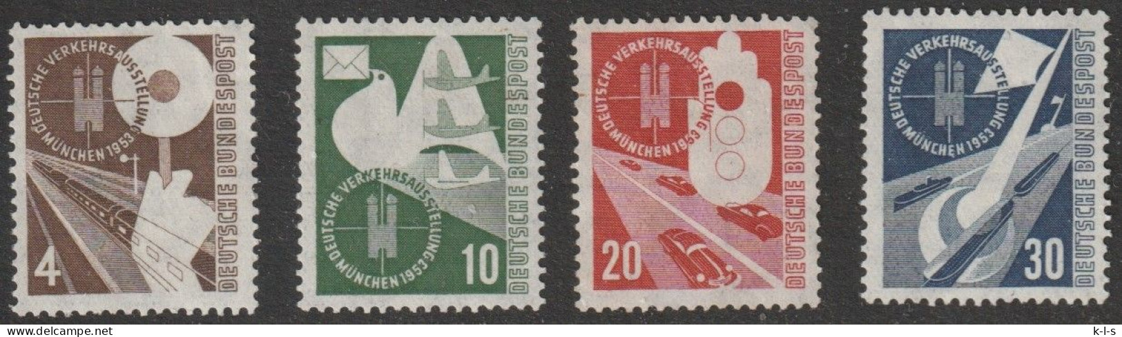 BRD: 1953, Mi. Nr. 167-70, Deutsche Verkehrsausstellung, München.  **/MNH - Ungebraucht