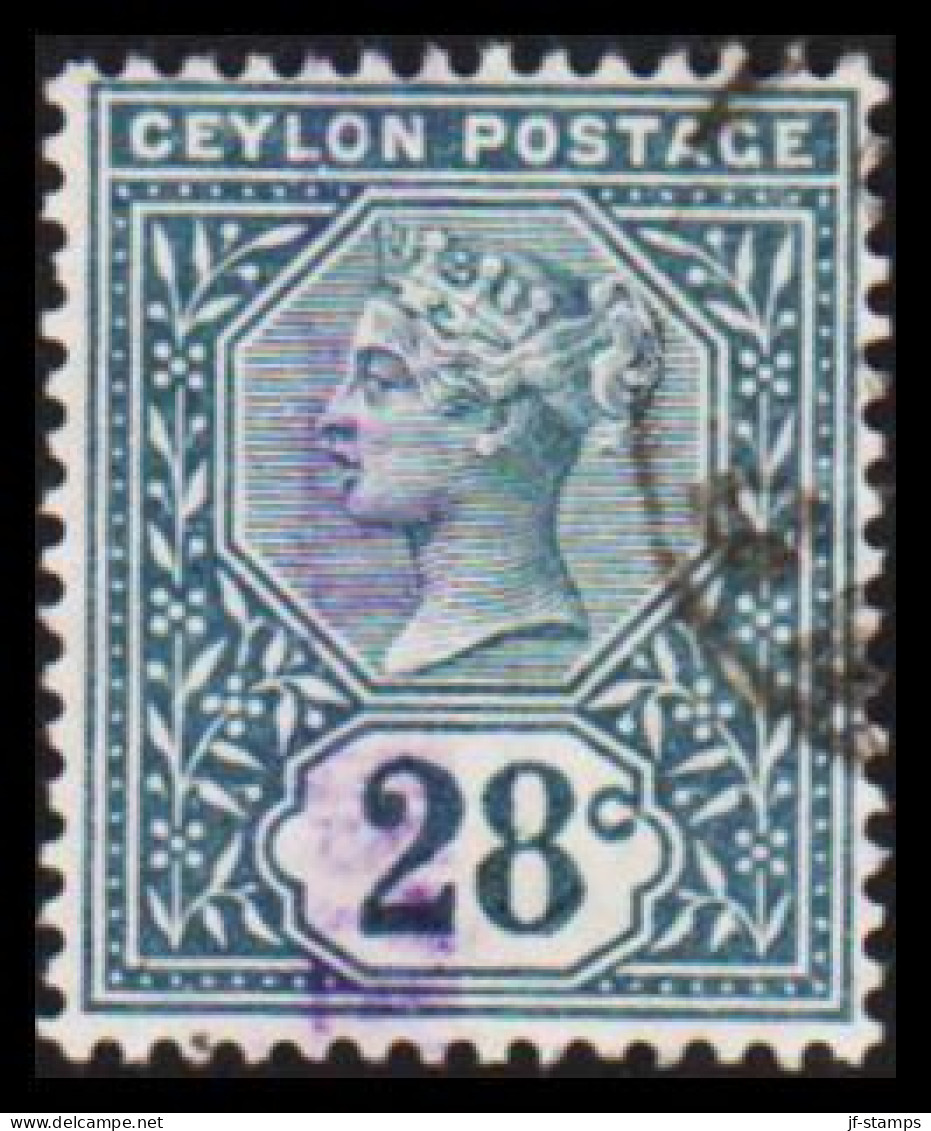 1886-1888. CEYLON. Victoria. 28 C.  (MICHEL 98) - JF545316 - Ceilán (...-1947)