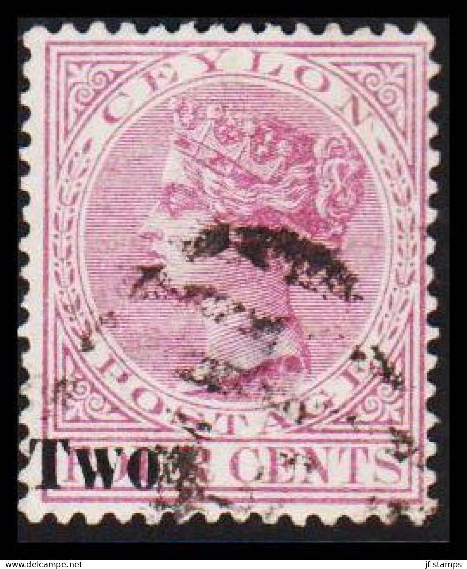 1888. CEYLON. Victoria. Two On FOUR CENTS. Thin.  (MICHEL 102) - JF545317 - Ceylon (...-1947)