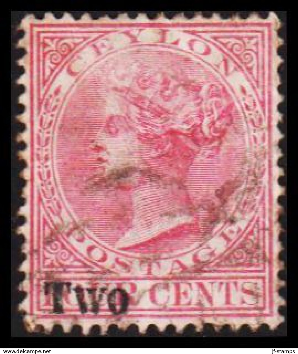 1888. CEYLON. Victoria. Two On FOUR CENTS.  (MICHEL 103) - JF545318 - Ceylan (...-1947)