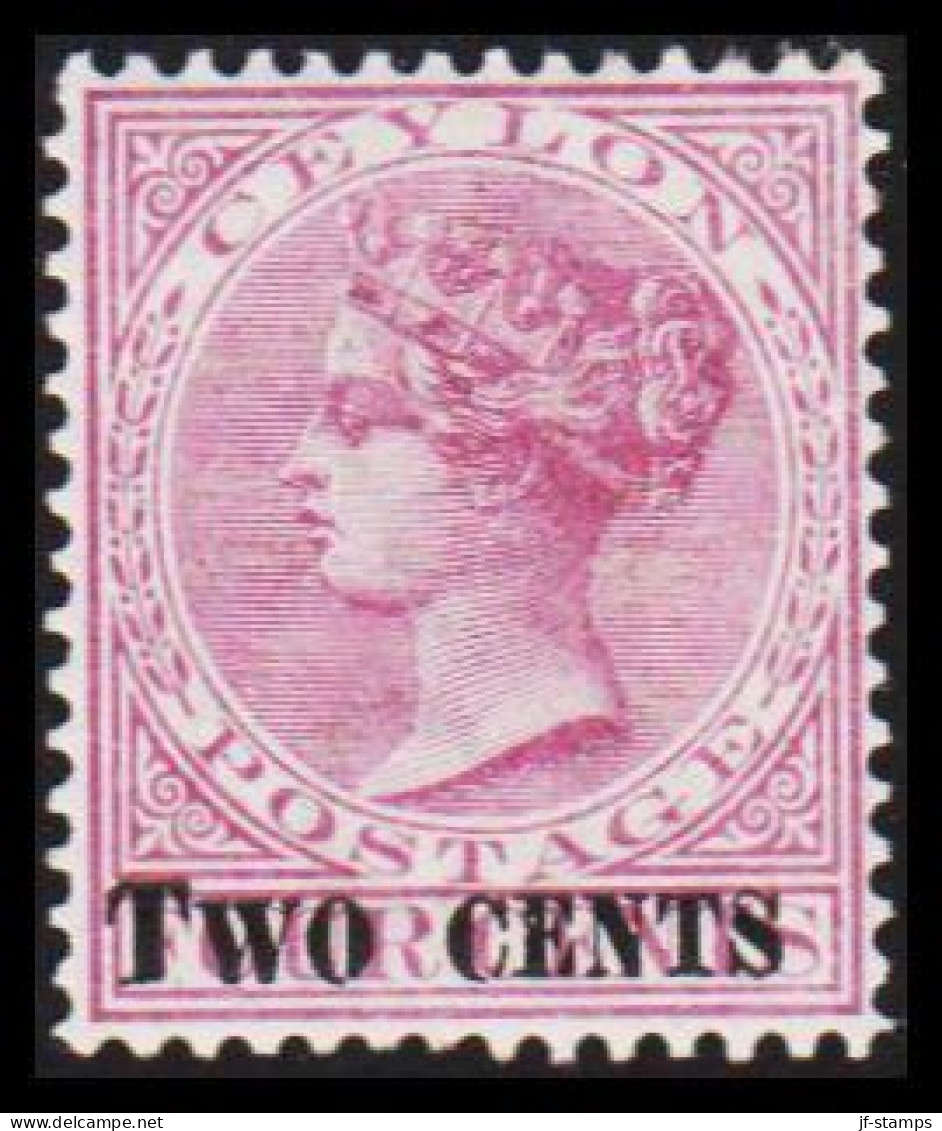 1888. CEYLON. Victoria. Two CENTS On FOUR CENTS. Hinged. (MICHEL 100) - JF545319 - Ceylon (...-1947)