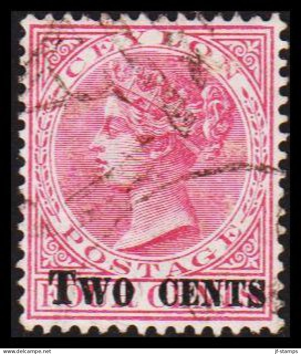 1888. CEYLON. Victoria. Two CENTS On FOUR CENTS.  (MICHEL 101) - JF545320 - Ceylan (...-1947)