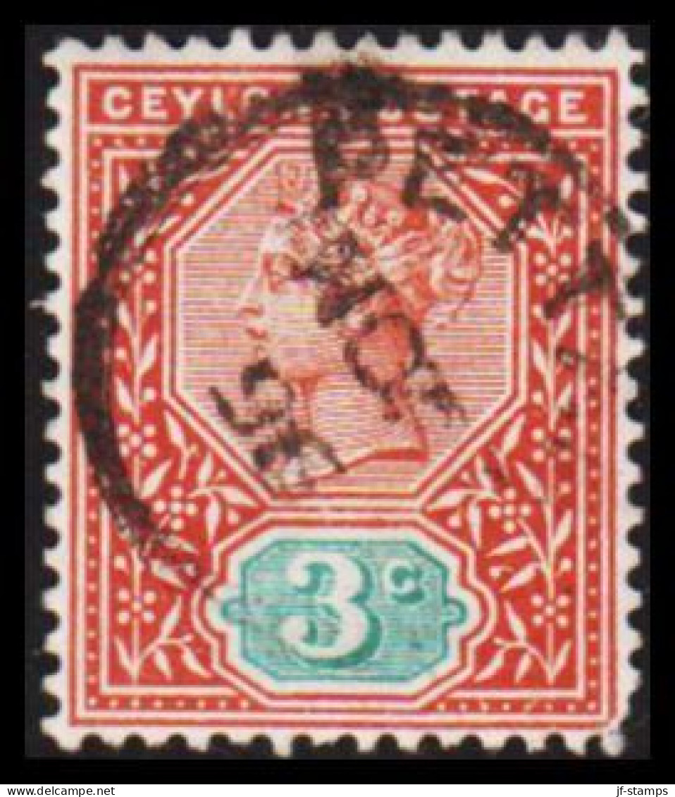 1893-1900. CEYLON. Victoria. 3 C.  (MICHEL 117) - JF545326 - Ceylan (...-1947)