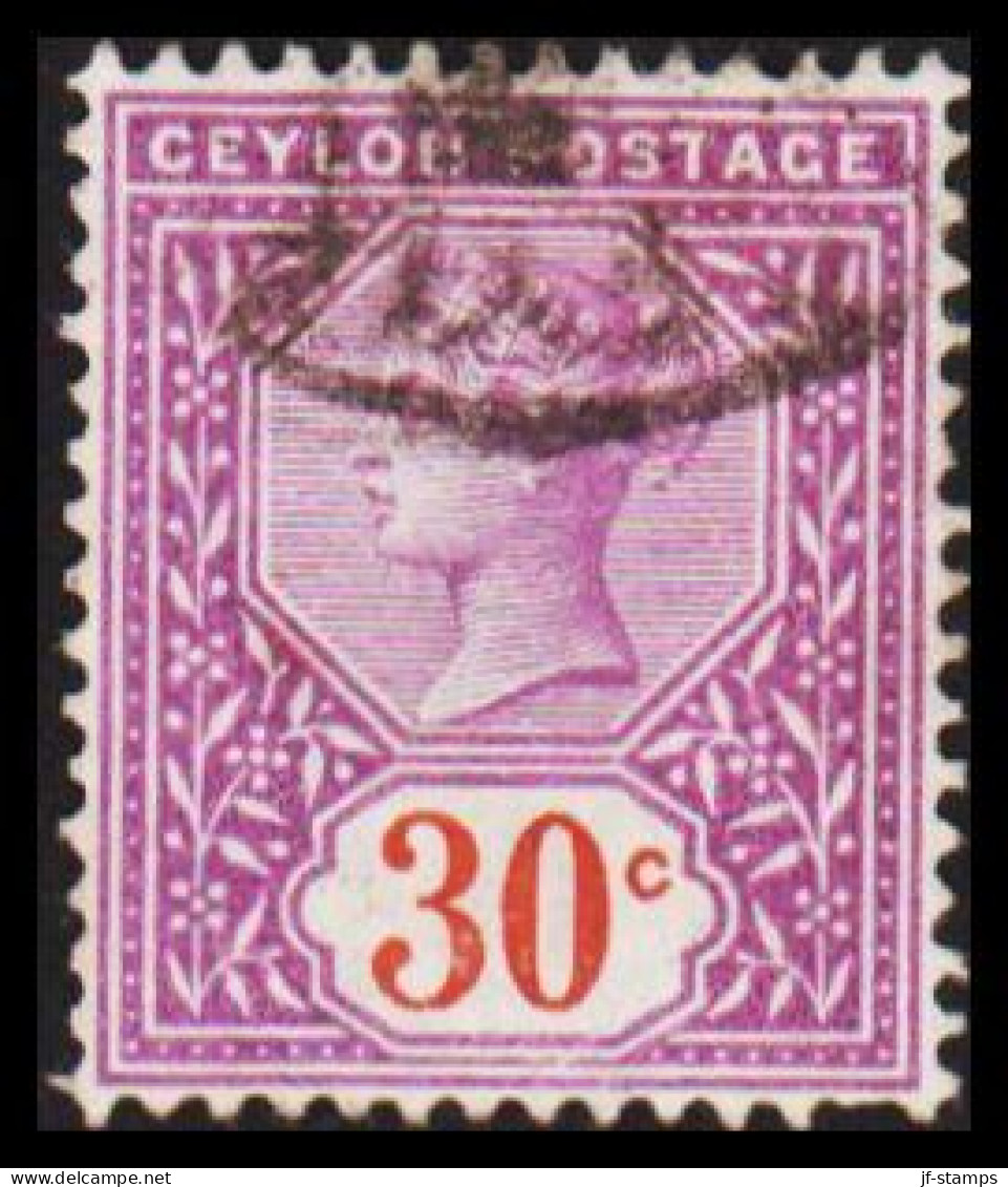 1893-1900. CEYLON. Victoria. 30 C.  (MICHEL 123) - JF545327 - Ceilán (...-1947)