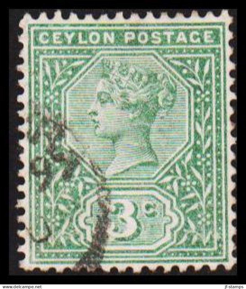 1893-1900. CEYLON. Victoria. 3 C.  (MICHEL 118) - JF545330 - Ceylan (...-1947)