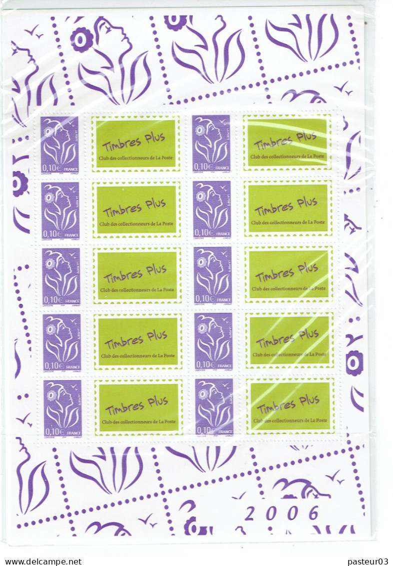 F 3916 Feuille Timbres Plus 0,10 € Marianne De Lamouche - 2004-2008 Marianne Of Lamouche