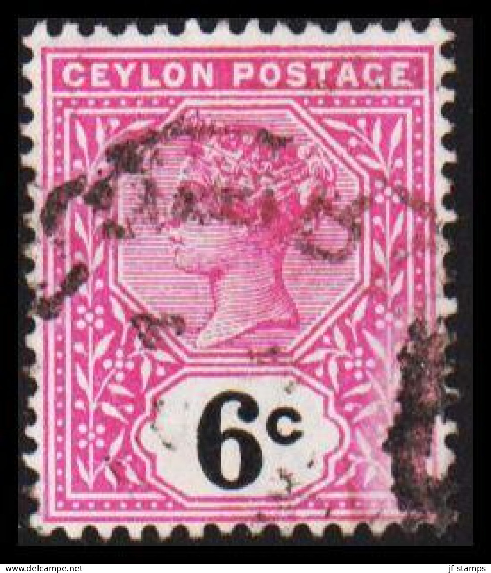 1893-1900. CEYLON. Victoria. 6 C.  (MICHEL 120) - JF545332 - Ceylon (...-1947)