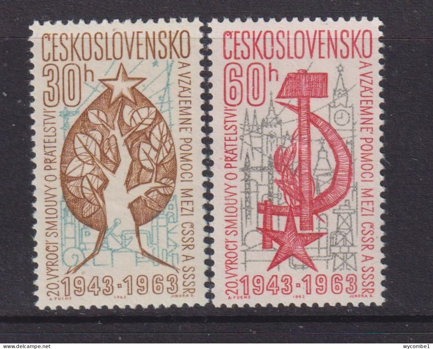 CZECHOSLOVAKIA  - 1963 Friendship Treaty Set Never Hinged Mint - Neufs