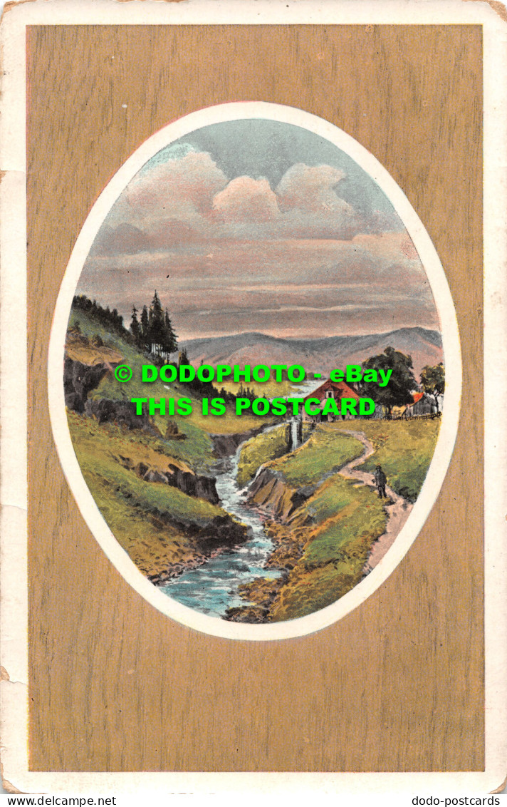 R516401 Greeting Card. Village. River. Postcard - Welt