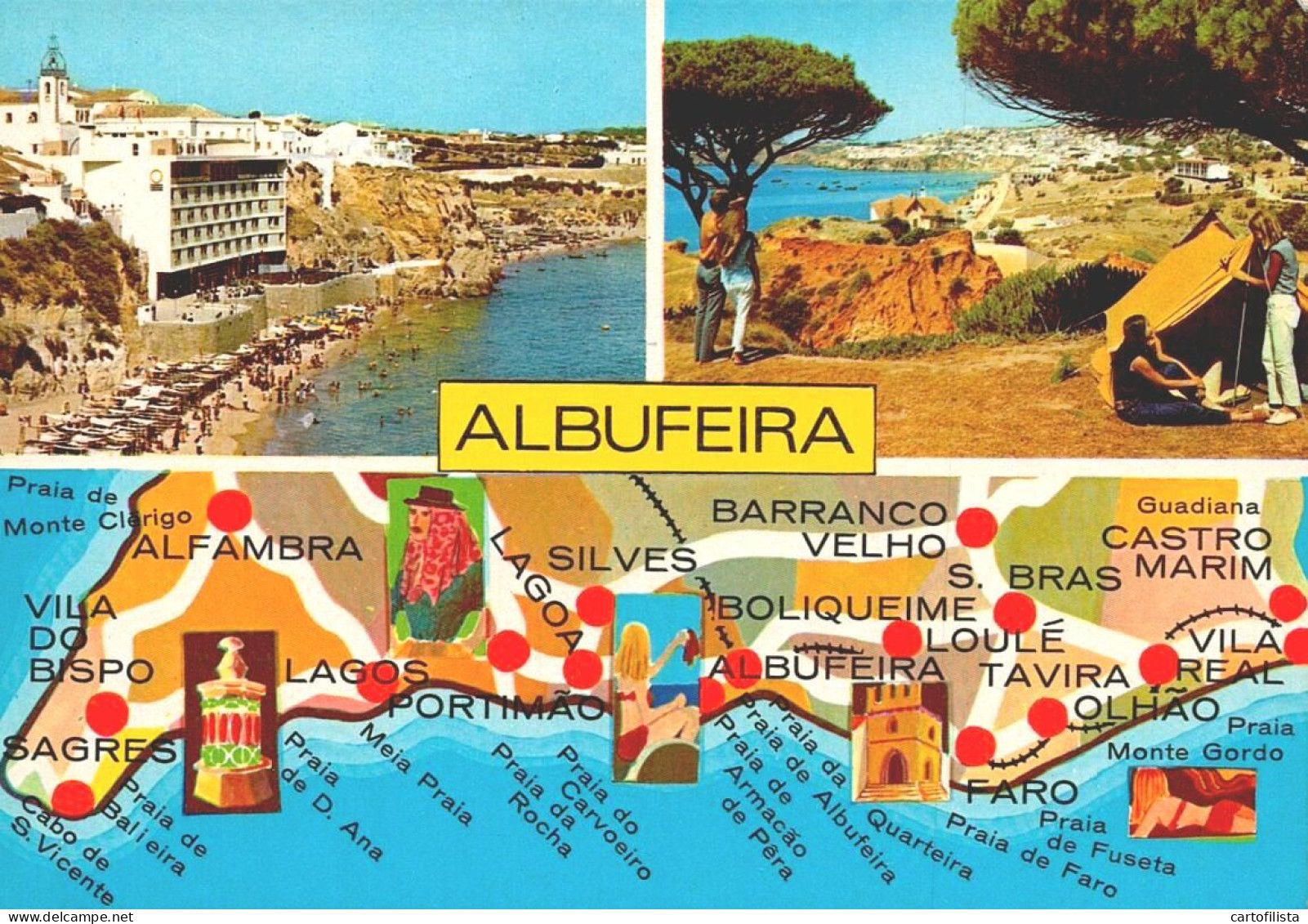 ALBUFEIRA - Vários Aspetos E Mapa  ( 2 Scans ) - Faro