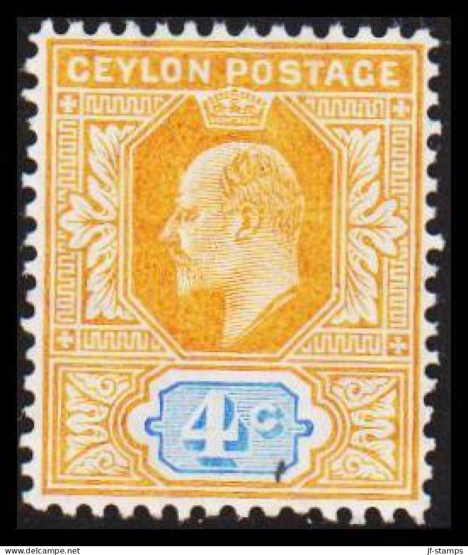 1903-1905. CEYLON. Edward VII. 4 C.  (MICHEL 133) - JF545338 - Ceilán (...-1947)