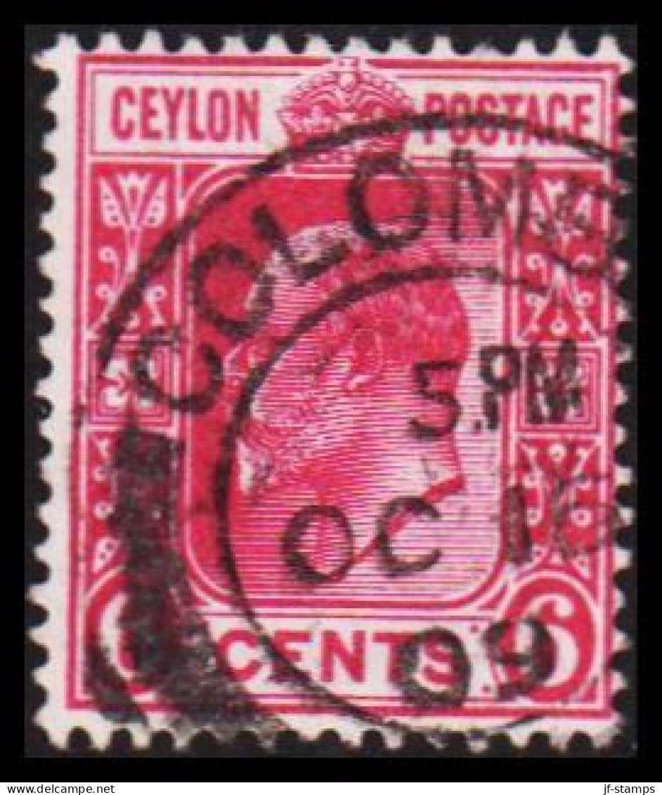 1903-1911. CEYLON. Edward VII. 6 CENTS. Very Fine Cancel.  (MICHEL 150) - JF545342 - Ceylon (...-1947)
