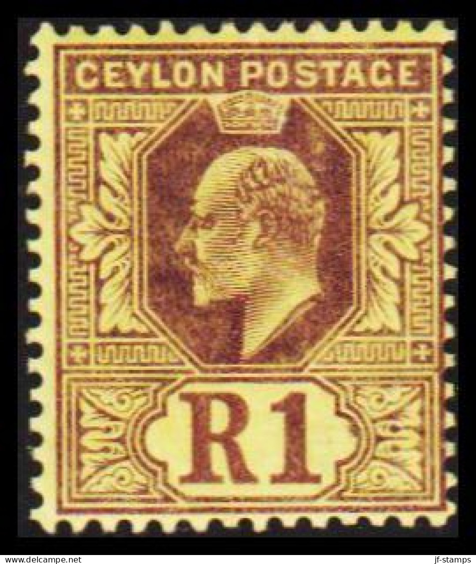 1903-1911. CEYLON. Edward VII. R 1. Hinged, Fold. (MICHEL 159) - JF545349 - Ceilán (...-1947)