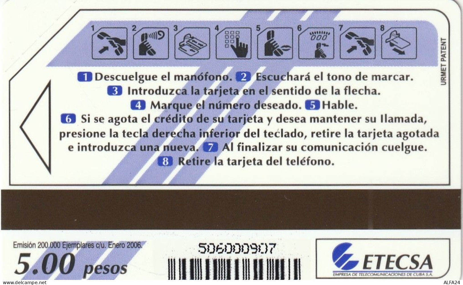 PHONE CARD CUBA  URMET NEW (E102.10.7 - Kuba