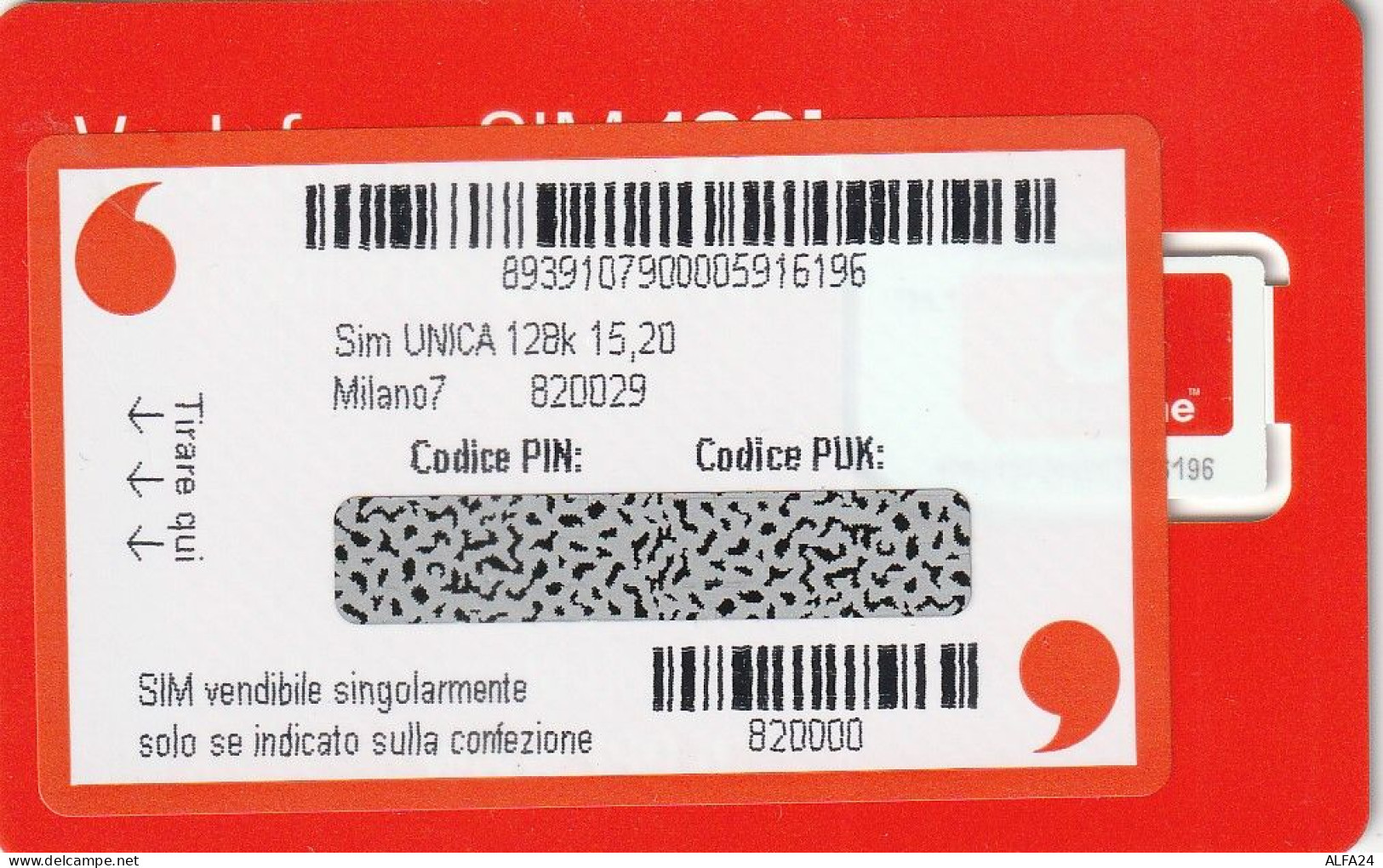 ITALIA GSM SIM VODAFONE (EUSP.33.6 - [2] Sim Cards, Prepaid & Refills