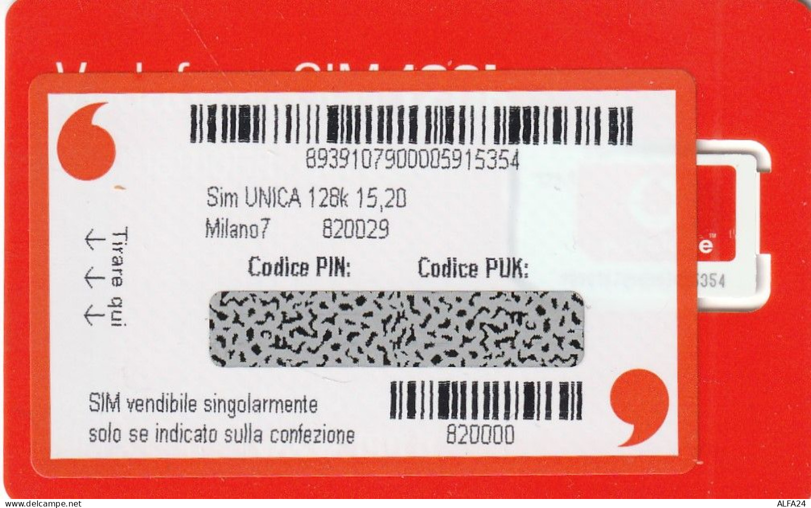 ITALIA GSM SIM VODAFONE (EUSP.32.4 - [2] Handy-, Prepaid- Und Aufladkarten