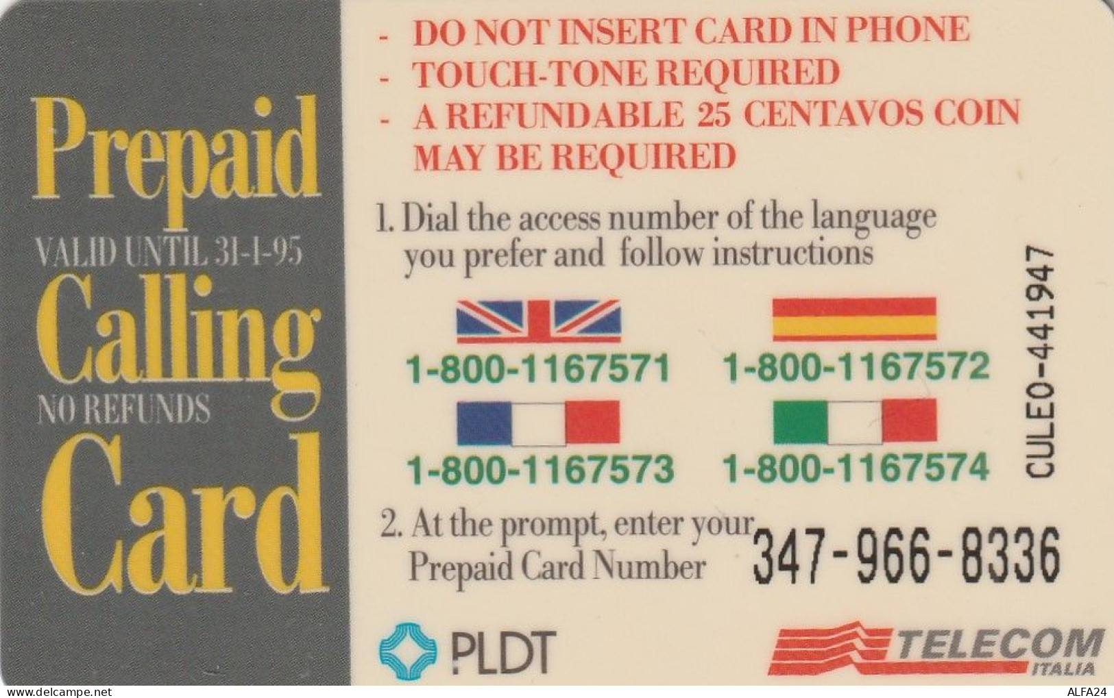 PREPAID PHONE CARD  ITALIA PAPA TELECOM 120 UNITS (EUSP.21.7 - [2] Sim Cards, Prepaid & Refills