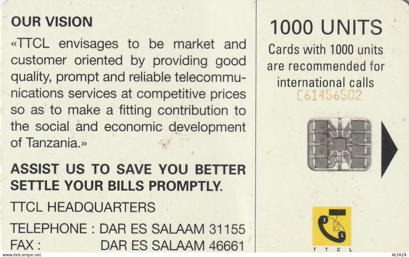 PHONE CARD TANZANIA BENT-PIEGATA (E98.18.2 - Tanzania