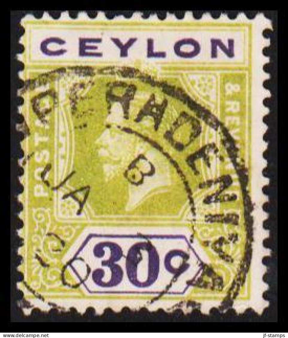 1911-1925. CEYLON. Georg V. 30 C. Fine Cancel. (MICHEL 173) - JF545356 - Ceylon (...-1947)