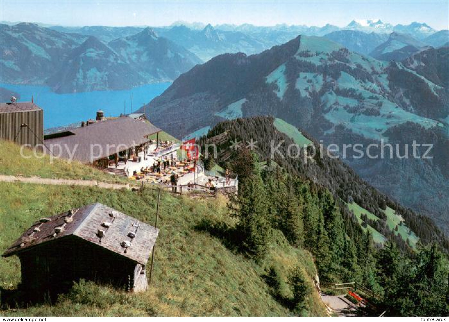 13664002 Stanserhorn Berggaststaette Fernsicht Alpenpanorama Stanserhorn - Autres & Non Classés