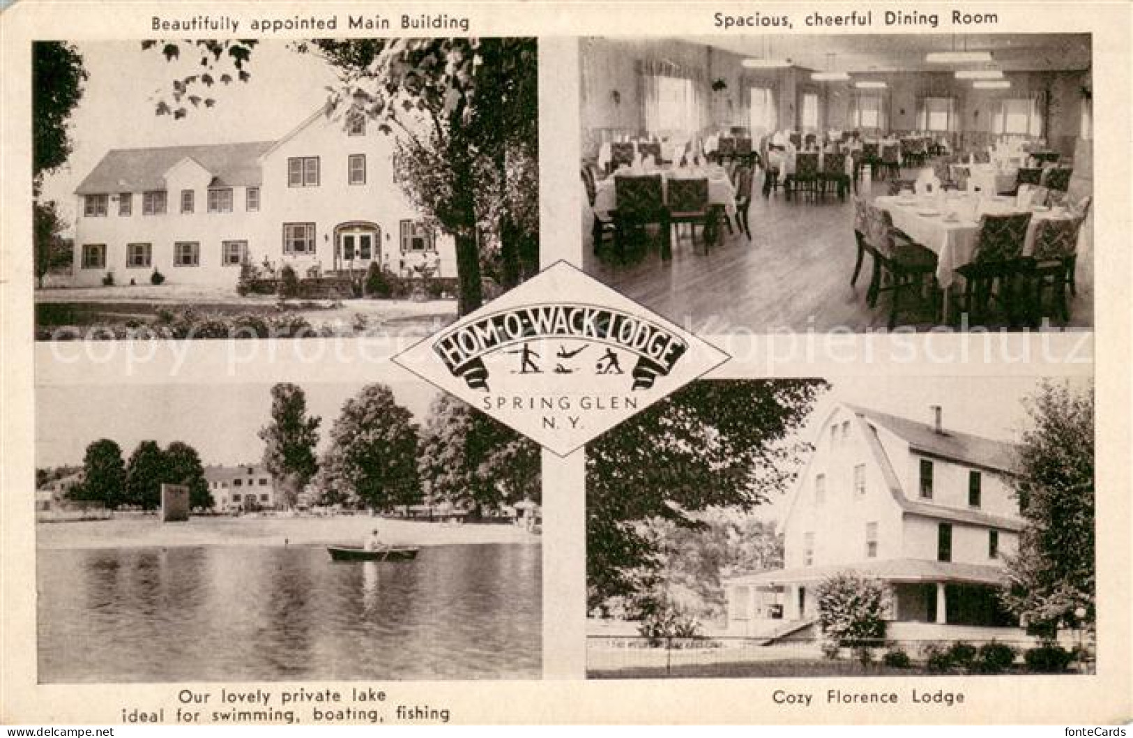 13663880 Spring_Glen_New_York Hom-O-Wack Lodge Main Building Dining Room Lake Co - Other & Unclassified