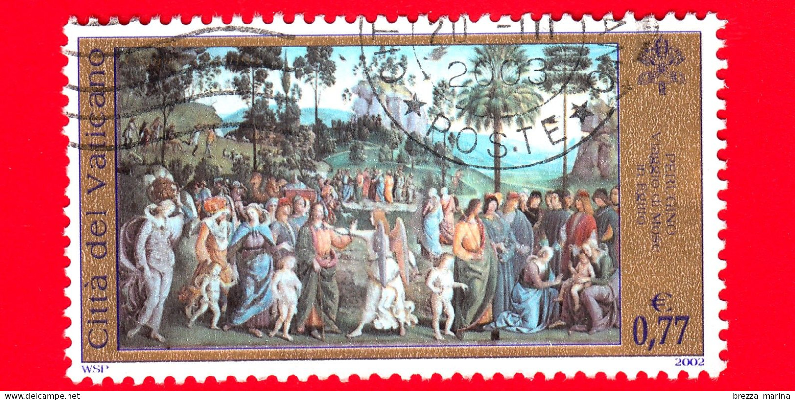 VATICANO - Usato - 2002 - Cappella Sistina Restaurata - Viaggio Di Mosè In Egitto - 0.77 - Used Stamps