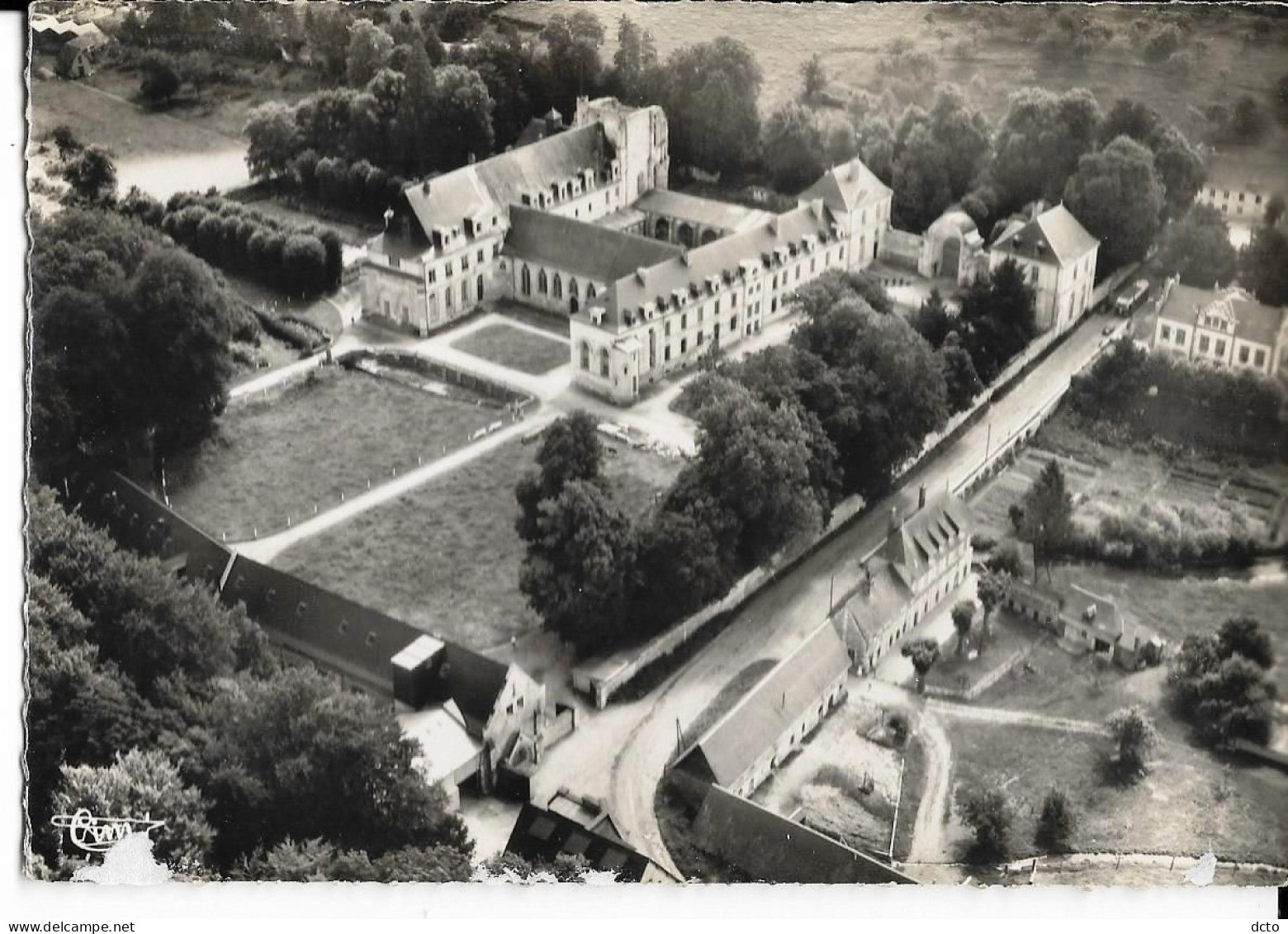 ST WANDRILLE (76) Abbaye. Vue Générale Aérienne Cim 93-87 A, Cpsm GF - Saint-Wandrille-Rançon