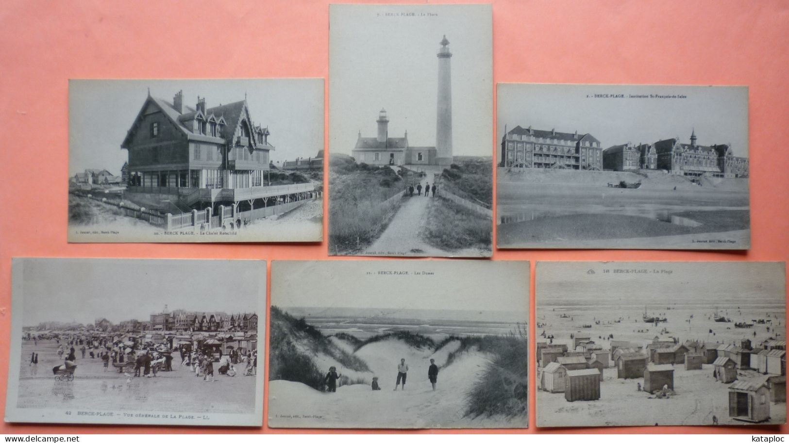 LOT DE 6 CARTES BERCK PLAGE - 62 - INSTITUTION SAINT FRANCOIS DE SALES - CHALET ROTSCHILD -2 SCANS-15 - Berck