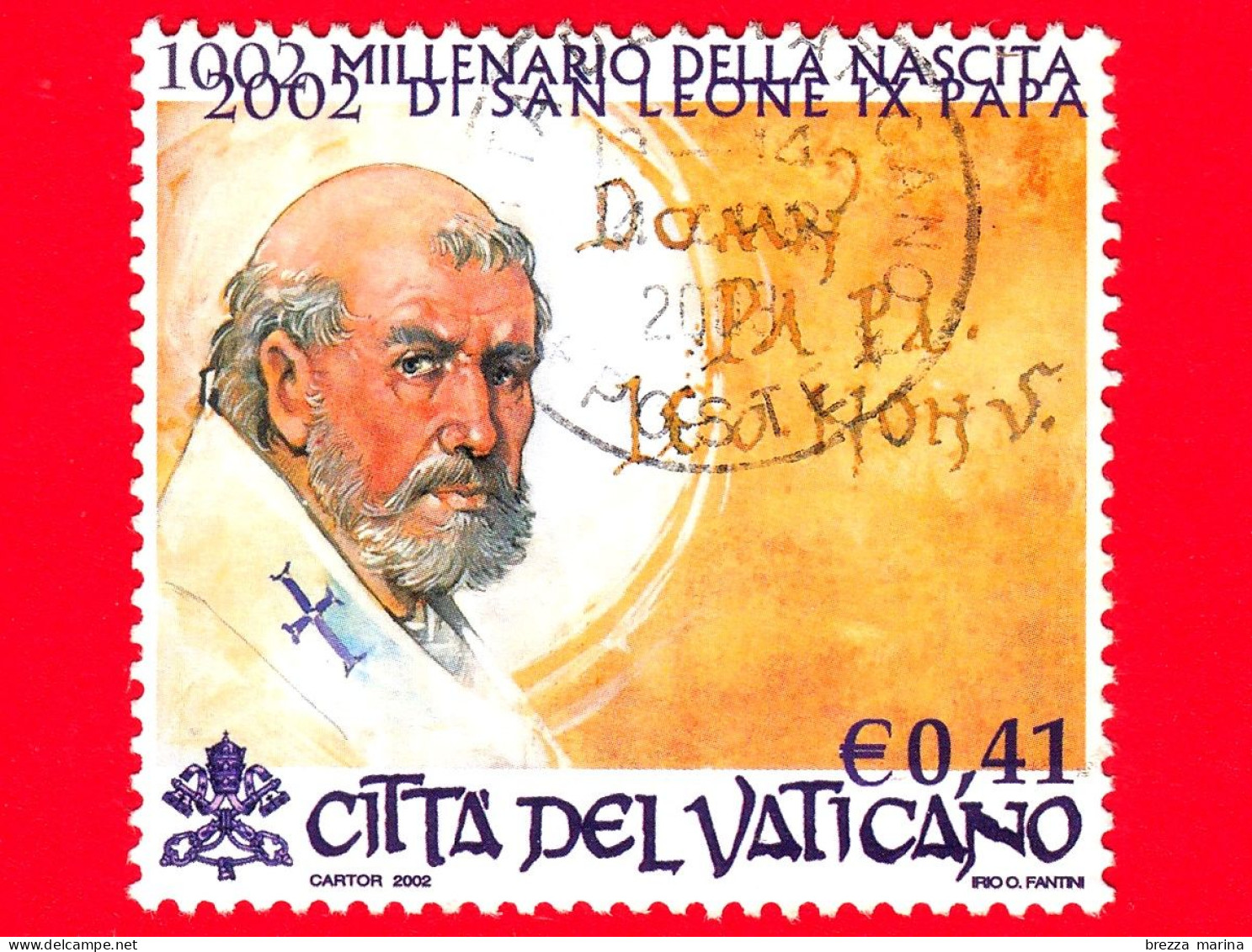 VATICANO - Usato - 2002 - Millenario Della Nascita Di Papa Leone IX - Ritratto Di Leone IX - 0.41 - Gebraucht