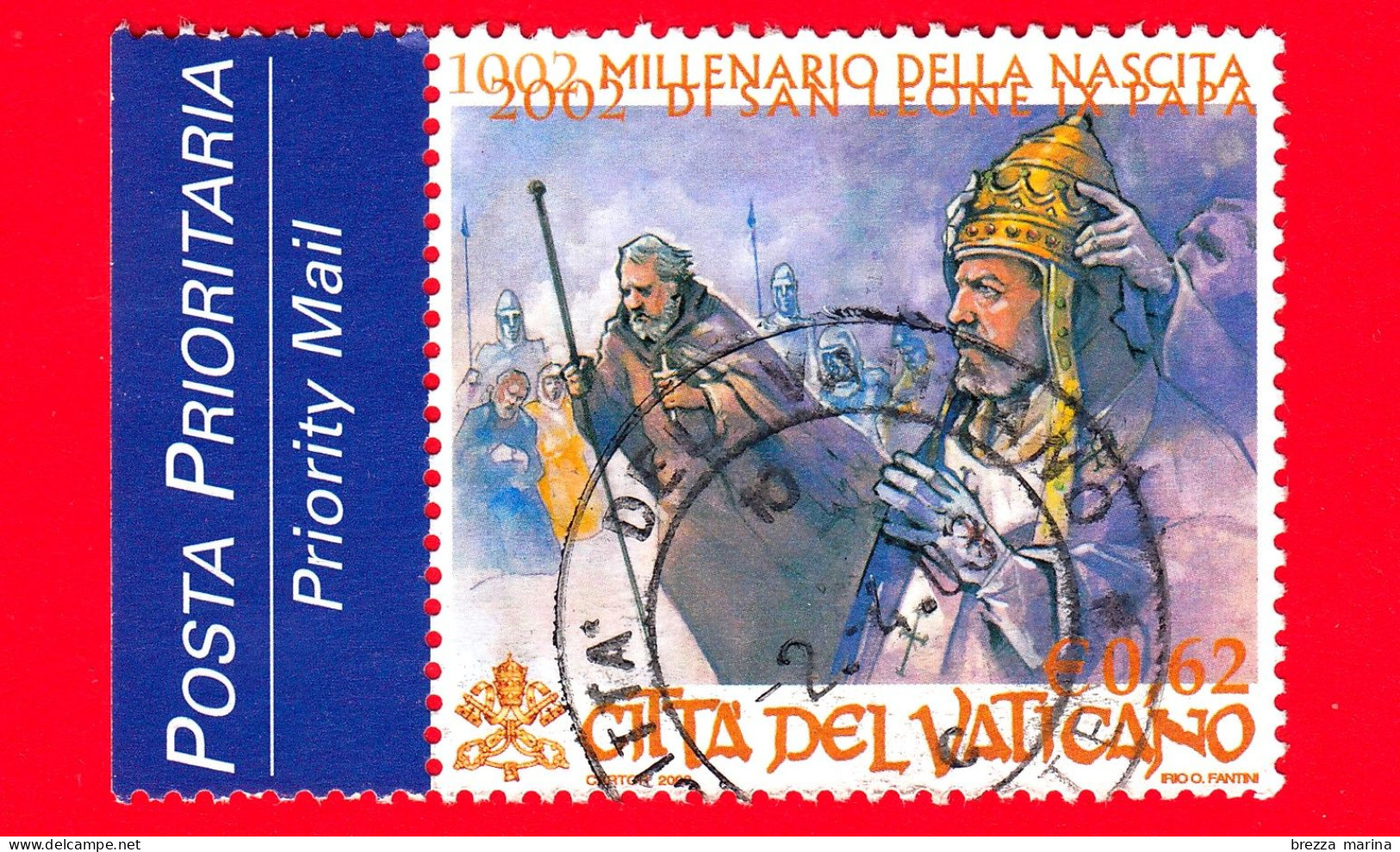 VATICANO - Usato - 2002 - Millenario Della Nascita Di Papa Leone IX - Ritratto Di Leone IX - 0.62 - Used Stamps