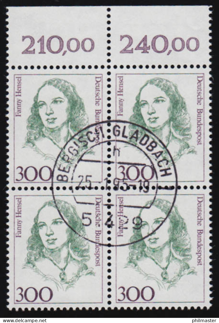 1433 Frauen 300 Pf OR-Viererbl. Tages-O - Used Stamps