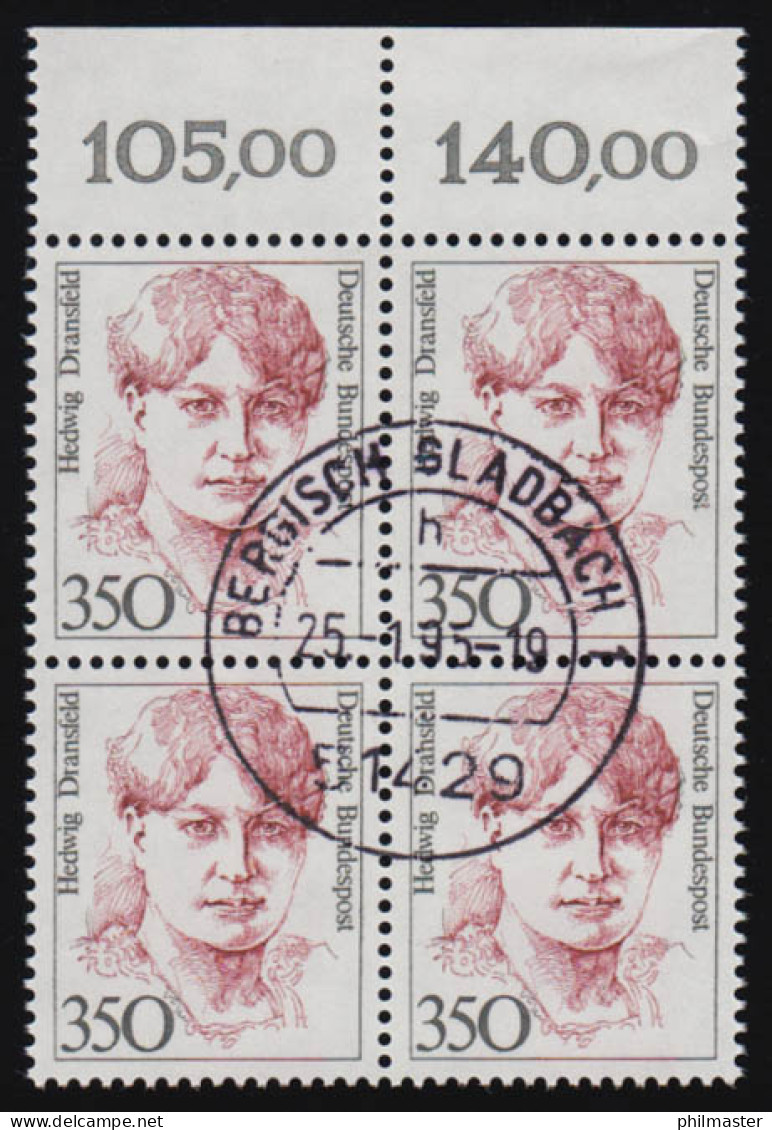 1393 Frauen 350 Pf OR-Viererbl. Tages-O - Usati