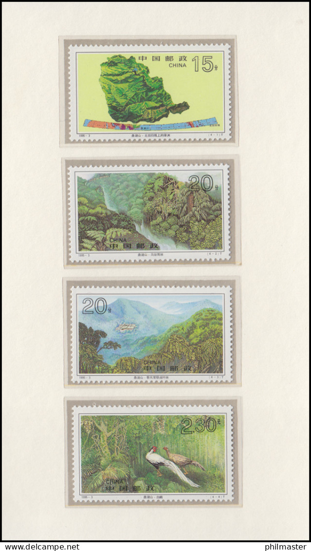 Gedenkkarte China 2591-2594 Naturschutzgebiet Dinghu-Berge 1995, Satz ** - Autres & Non Classés