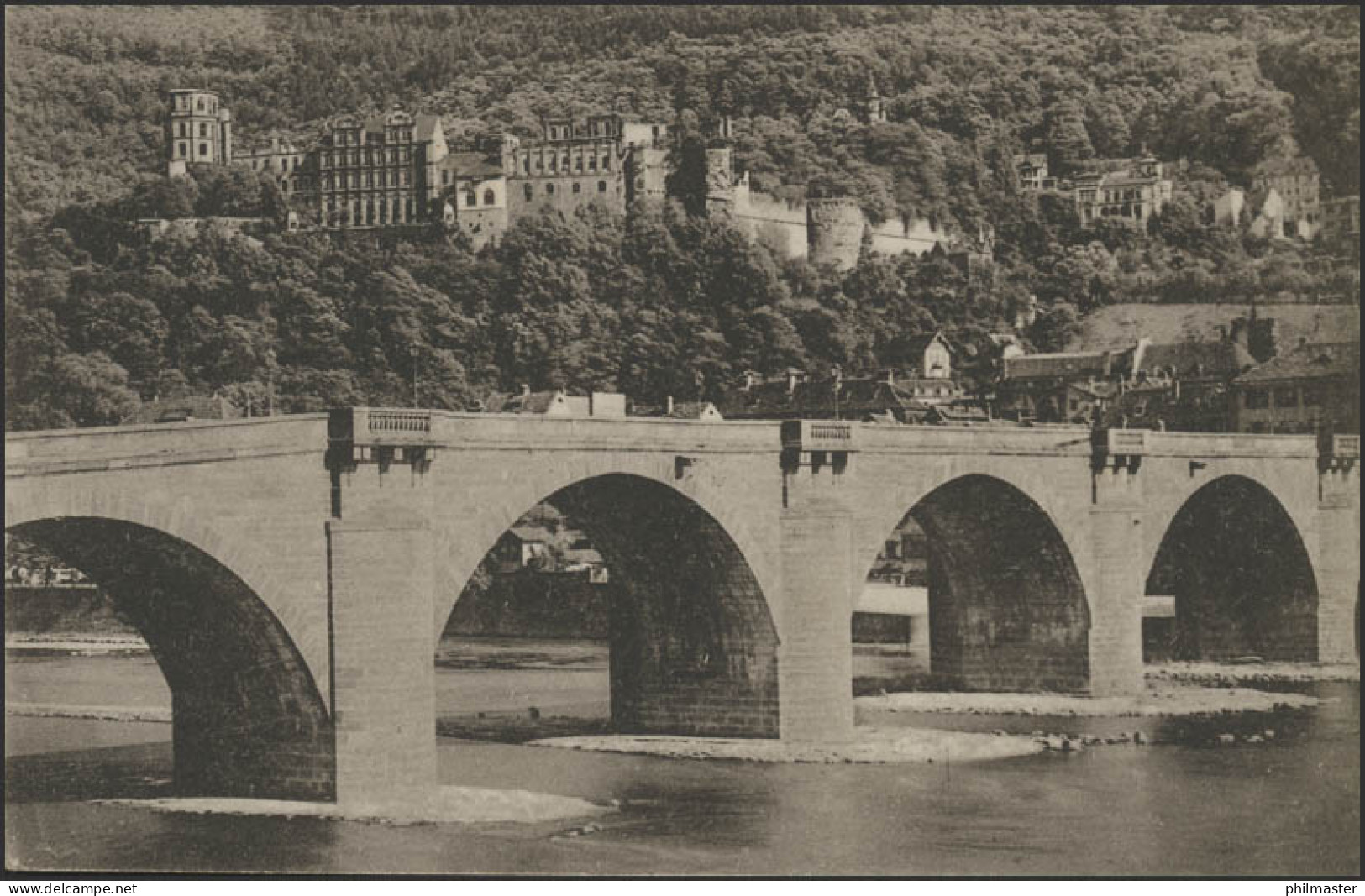 Ansichtskarte Feldpost Schloss Heidelberg Und Alte Neckarbrücke, 30.3.1915 - Occupazione 1914 – 18
