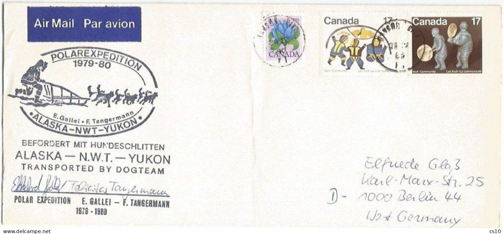 ALASKA N.W.T. YUKON 1979/80 Polar Expedition By Gallei & Tangermann - Sledge Dogteam - Canada Dawson City 23apr80 - Arktis Expeditionen